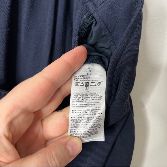 Old Navy High-Rise Playa Wide Leg Pants Comfort Waistband Navy Size XL - Picture 6 of 7